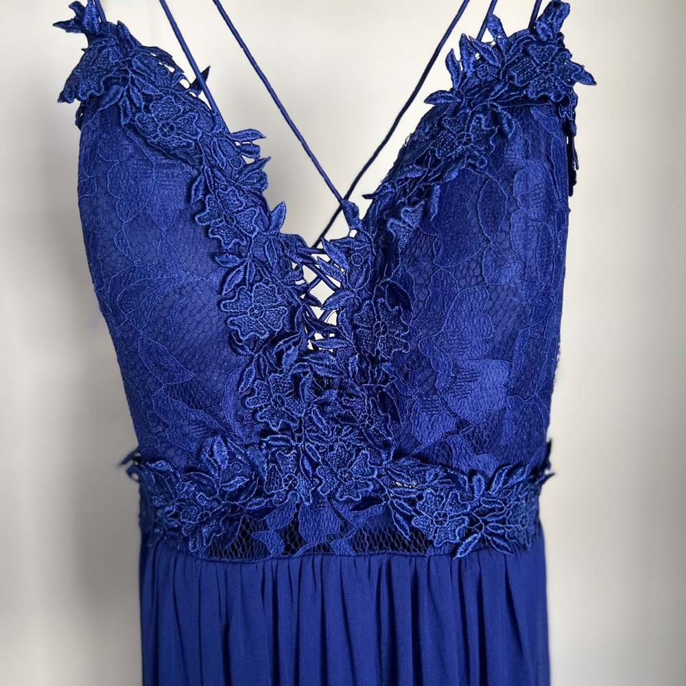 Long royal blue elegant dress